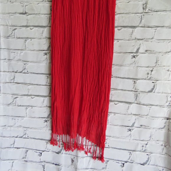 Vintage 1990s Deep Red Shawl With Tassels - Picture 3 of 3